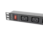 LISTWA ZASILAJĄCA RACK PDU 19" LANBERG 1U 16A 2M 4X C19 6X IEC C13 CZARNA C20