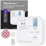 Qoltec Certyfikowany bezprzewodowy Czujnik tlenku węgla (czadu) z baterią | detektor CO | TUYA | Wi-fi | żywotność sensora 10 lat | alarm 85dB | LED