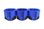 Puszka do pustych ścian PRIMEBOX, głęboka 60mm, fi74, łączeniowa, z wkrętami, wiatroszczelna, bezhalogenowa, niebieska 850st C, IP30