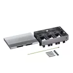 Puszka do podłóg betonowych, o pojemności 12 modułów (22,5x45 mm) montowanych poziomo, z pokrywą licowaną z metalu, obciąż. 5 kN