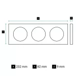 CELIANE 3 - RAMKA POTRÓJNA (3X2 MODUŁY) - KOLOR: BŁĘKIT BURZOWY