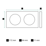 CELIANE 3 - RAMKA PODWÓJNA (2X2 MODUŁY) - KOLOR: SZKŁO ONYX (CZARNE)