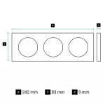 CELIANE 3 - RAMKA POTRÓJNA (3X2 MODUŁY) - KOLOR: PORCELANA Z LIMOGES