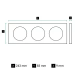 CELIANE 3 - RAMKA POTRÓJNA (3X2 MODUŁY) - KOLOR: JESION WENGE