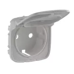VALENA ALLURE - PLAKIETKA ALUMINUM GNIAZDA SCHUKO 2P+Z Z KLAPKĄ