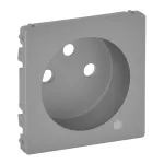 VALENA LIFE PLAKIETKA GNIAZDA 2 P+Z ZE WSKAŹNIKIEM LED ALUMINIUM