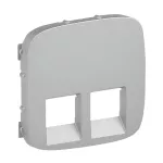 VALENA ALLURE - PLAKIETKA ALUMINIUM GNIAZDA PODWÓJNEGO 2XRJ11 KATEGORII 6 UTP