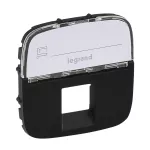 VALENA ALLURE - PLAKIETKA CZARNA GNIAZDA POJEDYNCZEGO RJ11 LUB RJ12 LUB RJ45 Z ETYKIETĄ