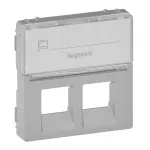 VALENA LIFE PLAKIETKA Z ETYKIETĄ GNIAZDA 2 x RJ 45 ALUMINIUM
