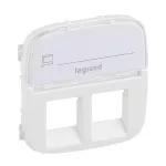VALENA ALLURE - PLAKIETKA BIAŁA GNIAZDA PODWÓJNEGO 2XRJ11 LUB 2XRJ45 LUB RJ11/RJ45 Z ETYKIETĄ