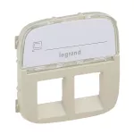 VALENA ALLURE - PLAKIETKA KREMOWA GNIAZDA PODWÓJNEGO 2XRJ11 LUB 2XRJ45 LUB RJ11/RJ45 Z ETYKIETĄ