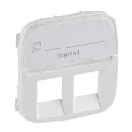 VALENA ALLURE - PLAKIETKA PERŁOWA GNIAZDA PODWÓJNEGO 2XRJ11 LUB 2XRJ45 LUB RJ11/RJ45 Z ETYKIETĄ