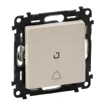 VALENA LIFE PRZYCISK PRZEŁĄCZY NO/NC PODŚWIETLANY Z SYMBOLEM DZWONKA ALUMINIUM 6 A - 250 V~