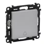 VALENA LIFE PRZYCISK PRZEŁĄCZY NO/NC Z SYMBOLEM DZWONKA ALUMINIUM 6 A - 250 V~