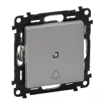 VALENA LIFE PRZYCISK PRZEŁĄCZY NO/NC PODŚWIETLANY Z SYMBOLEM DZWONKA ALUMINIUM 6 A - 250 V~