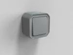 NOWE PLEXO - PRZYCISK JEDNOBIEGUNOWY KOMPLET NATYNKOWY 10 A - 250 V~ SZARY