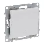 SUNO - Przycisk pojedynczy z podświetleniem - 6 A - 250 V~ - zaciski automatyczne, Biały
