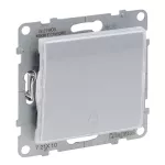 SUNO - Przycisk pojedynczy z podświetleniem - 6 A - 250 V~ - zaciski automatyczne, Aluminium