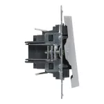SUNO - Przycisk pojedynczy z symbolem dzwonka - 6 A - 250 V~ - zaciski automatyczne, Aluminium