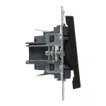 SUNO - Przycisk pojedynczy z symbolem dzwonka - 6 A - 250 V~ - zaciski automatyczne, Czarny