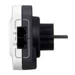 GNIAZDO CHRONIONE Z WYTYCZKĄ 2P+Z / WYJŚCIE 2P+Z + 2 X RJ45 (IN-OUT)