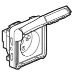 PLEXO55 GNIAZDO POJEDYNCZE 2P+Z Z BLOKADĄ CZERWONE 16A-250V~