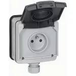 PLEXO IP66 GNIAZDO 2P+Z Z KLAPKĄ 16 A - 250 V~ - KOMPLET NATYNKOWY