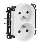 VALENA LIFE GNIAZDO 2 P+Z Z PRZESŁONĄ DO RAMEK WIELOKROTNYCH BIAŁE 16 A – 250 V~