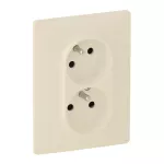 VALENA LIFE GNIAZDO 2 P+Z TYPU MONOBLOK Z PRZESŁONĄ KREMOWE 16 A – 250 V~
