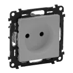 VALENA LIFE GNIAZDO 2 P Z PRZESŁONĄ ALUMINIUM 16 A – 250 V~