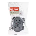 VALENA LIFE GNIAZDO 2 P+Z Z PRZESŁONĄ DO RAMEK WIELOKROTNYCH ALUMINIUM 16 A – 250 V~