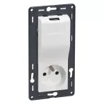 NILOE - GNIAZDO 2P+Z 16 A ZACISKI SPRĘŻYNOWE Z PRZESŁONĄ Z ŁADOWARKĄ USB 1000 MA BIAŁE