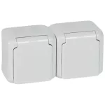FORIX IP44 - GNIAZDO 2X2P+Z 16 A - 250 V SZARE