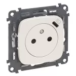 VALENA ALLURE - GNIAZDO PŁASKIE 2P+Z Z USB C KREMOWE