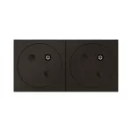 MOSAIC - Gniazdo 2 x 2P+Z 16 A - 250 V~ zespolone przekręcone pod kątem 45º - zaciski automatyczne - 4 modułowe - Antracyt