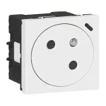 MOSAIC - Gniazdo 2P+Z 16 A - 250 V - przekręcone pod kątem 45º - automatycze zaciski sprężynowe - Biały antybakteryjne