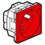 MOSAIC GN 2P+Z Z BLOKADĄ PODŁĄCZ PRZEZ ZAC ŚRUBOWE-2MOD CZERW WSKAŹ 067664 16A-250V