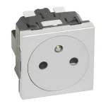 MOSAIC - Gniazdo 2P+Z IP31 16 A - 250 V~ płaskie - zaciski automatyczne - Aluminium
