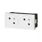 MOSAIC GN 2X2P+Z PODŁĄCZ PRZEZ ZACISKI AUTOMATYCZNE-4 MODUŁY BIAŁE 16A-250V~