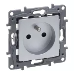 NILOE SELECTION - GNIAZDO 2P+Z 16 A - 250 V~ (Z PRZESŁONĄ, ZACISKI ŚRUBOWE) ALUMINIUM