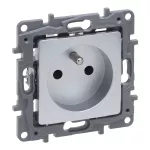 NILOE SELECTION - GNIAZDO 2P+Z 16 A - 250 V~ (BEZ PRZESŁONY, ZACISKI ŚRUBOWE) ALUMINIUM