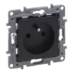 NILOE SELECTION - GNIAZDO 2P+Z 16 A - 250 V~ (Z PRZESŁONĄ, ZACISKI AUTOMATYCZNE) ANTRACYT