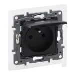 NILOE SELECTION - GNIAZDO 2P+Z - IP44 16 A - 250 V~ - Z PRZESŁONĄ, ZACISKI ŚRUBOWE ANTRACYT