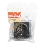 SUNO - Gniazdo SCHUKO 2P+Z - 16 A - 250 V~ - z przesłoną - zaciski automatyczne, Czarny