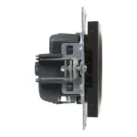 SUNO - Gniazdo SCHUKO 2P+Z - 16 A - 250 V~ - z przesłoną - zaciski automatyczne, Czarny