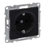 SUNO - Gnizado SCHUKO zasilające z przesłoną 2P+Z - 16 A - 250 V~ - zaciski śrubowe, Czarny
