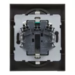 SUNO - Gniazdo SCHUKO 2x2P+Z z przesłoną - zaciski automatyczne (monoblok), Czarny