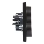 SUNO - Gniazdo SCHUKO 2x2P+Z z przesłoną - zaciski automatyczne (monoblok), Czarny