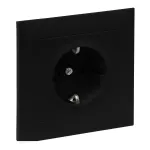 SUNO - Gniazdo SCHUKO 2P+Z - 16 A - 250 V~ - z przesłoną - kompletne - zaciski śrubowe, Czarny