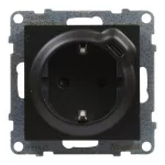 SUNO - Gniazdo SCHUKO 2P+Z - 16 A - 250 V~ - + USB TYP C - 1,5 A - 5 V, Czarny